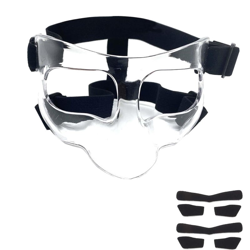 Fenduoer Nose Guard for Sports, Broken Nose, Adustable Face Mask with Foam Padding for Men and Women,Adult,Basketball,Baseball,Football,Softball Face Guard(Clear Full Face) - Image 1